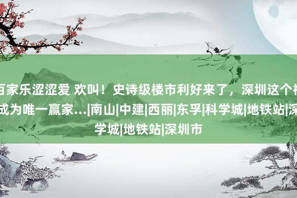 百家乐涩涩爱 欢叫！史诗级楼市利好来了，深圳这个神盘，成为唯一赢家...|南山|中建|西丽|东孚|科学城|地铁站|深圳市